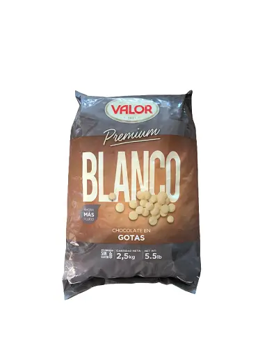 [PR/0893] COBERTURA CHOCOLATE BLANCO GOTA "VALOR" 2,5 KG.