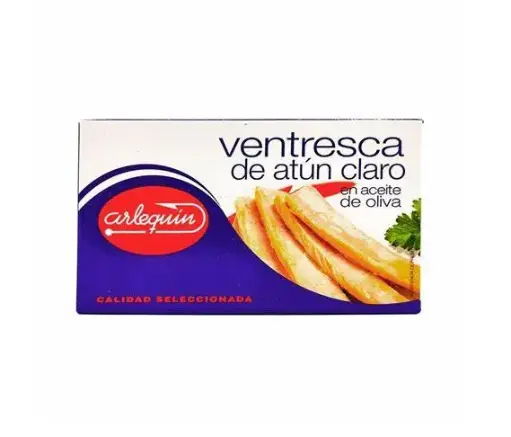 [APM/091] #VENTRESCA DE ATUN CLARO EN ACEITE DE OLIVA "ARLEQUIN" 120 GR. 
